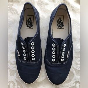 Vans Low Top Sneakers Navy Blue Unisex Women's Size 9/Men's Size 7.5
